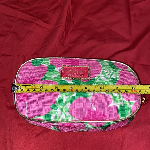 Nwot Lilly Pulitzer Make Up Bag Estee Lauder Pink and Green floral - Picture 8 of 9